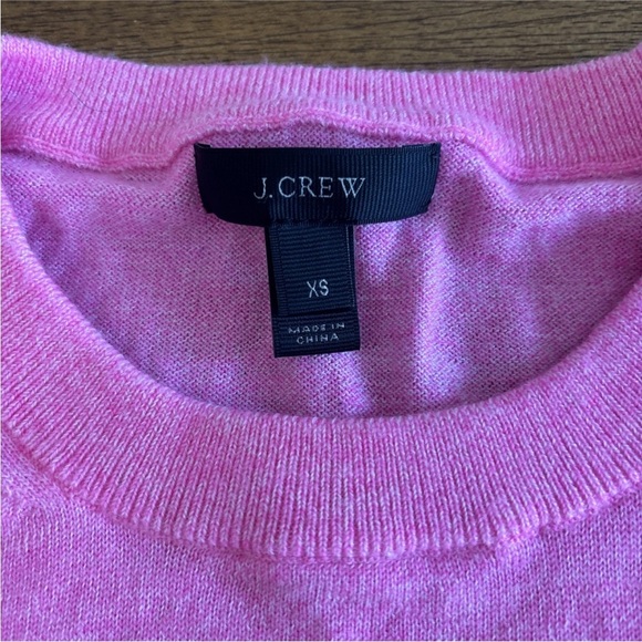 J. Crew Women's Hot Pink Merino Wool Crewneck Thin Knit Long Sleeve Size XS - Picture 5 of 11